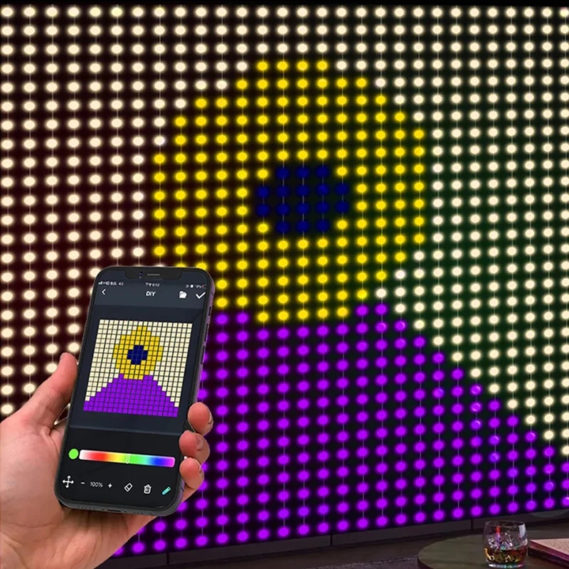 Светодиод RGB Сказочный светильник Bluetooth приложение умные занавески DIY Picture Display ежедневно водонепроницаемый струнный свет для окна комнаты