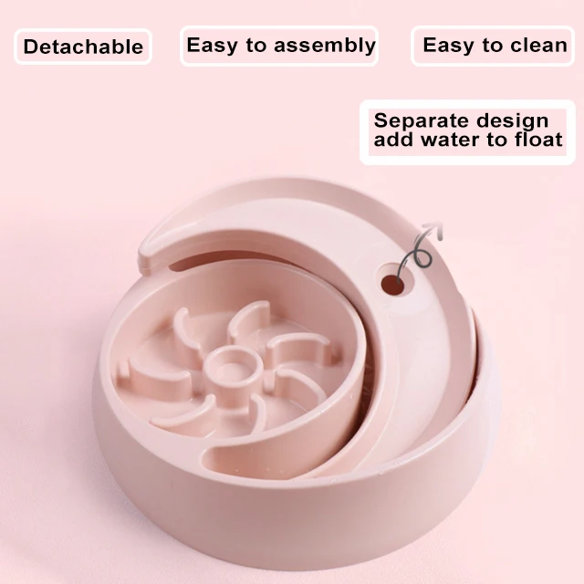 Durable Plastic Pet Cat Health Anti-swallow Pet Dog Bowl Slow Feeder Food float Drinking bowl