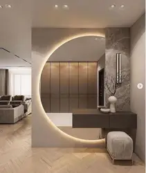 High quality half moon shape backlit LED  mirror Decorative Wall Mirror for hotel home decor