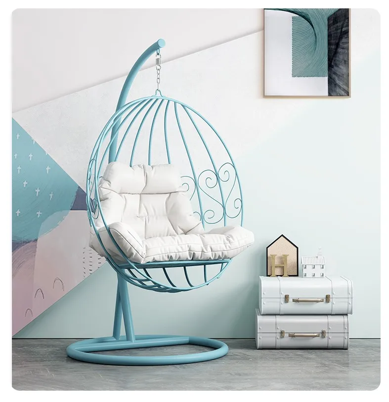 цене синий пол крыльцо сад патио на открытом воздухе Металлические Кованые мебель подвесное кресло качелей яиц