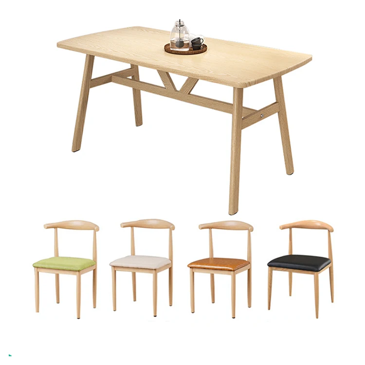 
Best selling set metal frame dining table and chair 