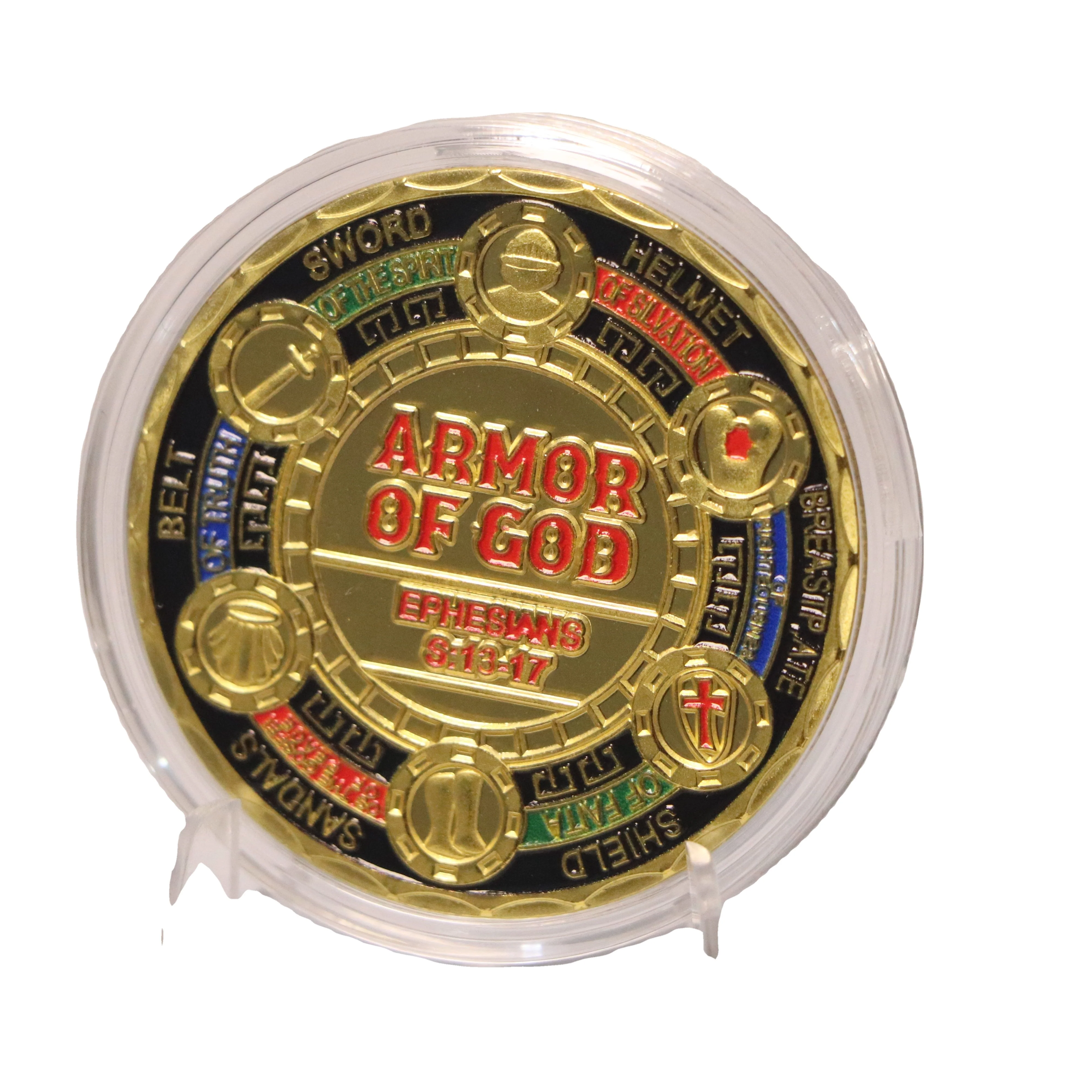 Templar Prayer Challenge Coin Metal Gift Coin Put on the Full Armor of God Templar Commemorative Coin