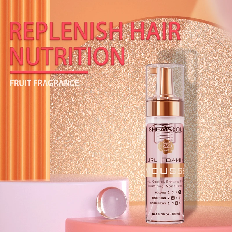 OEM custom logo free sample frizz control vegan moisturizing hair curl mousse foam for hair styling