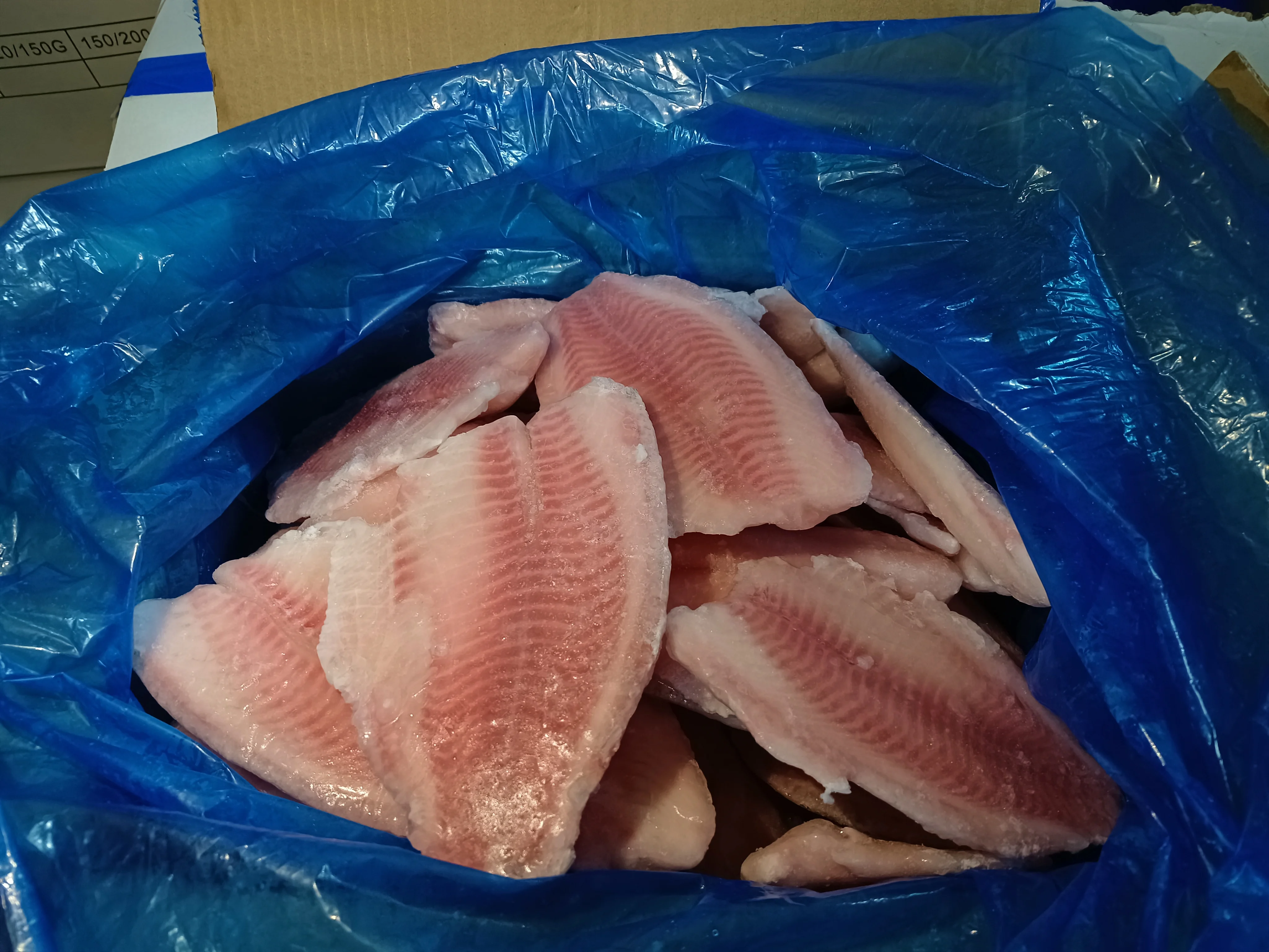 IVP carton packing Frozen Tilapia Fish Fillet IQF tilapia fish fillet