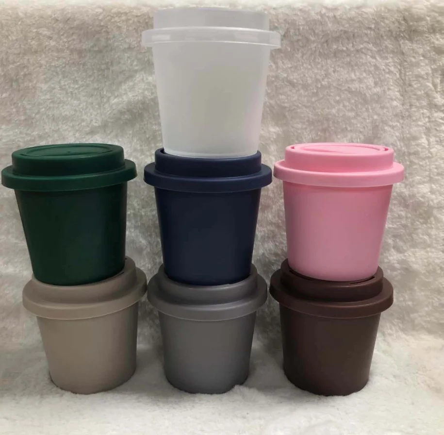 Latex free beauty makeup egg breathable coffee cup pink pack makeup sponge packaging