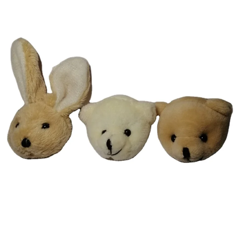 Plush toy doll 5cm rabbit bear head bear hairpin rubber band rope shoes socks hat accessories raw materials wholesale