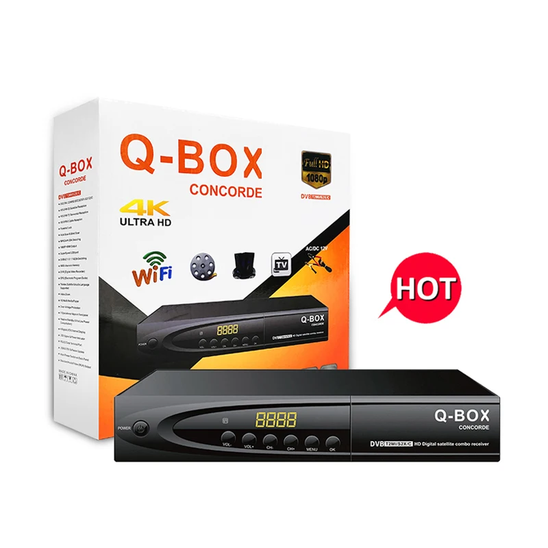 Q-BOX Конкорд Новый СБ звезда приемник декодер ТВ dvb-t2 Потоковое вещание декодер приемник и recoroder комбо T2 S2