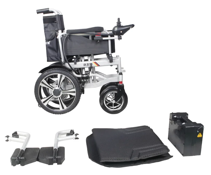 Cheapest Handicapped Folding Electric Wheelchair Motorized Steel Frame Electric Wheelchairs for Disabled