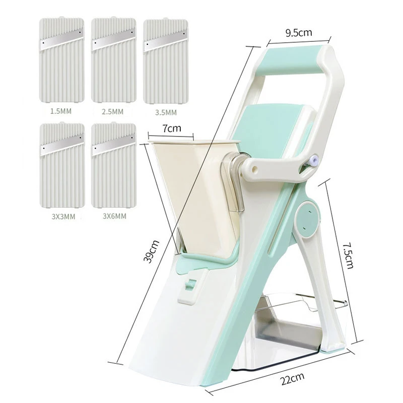 Kitchen hand-cranked vegetable cutter lever lemon slicer shredder grater Stainless steel Frozen meat slices