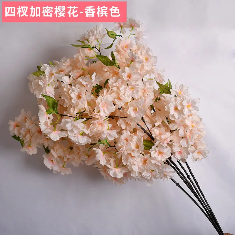 Wholesale Long Oriental Cherry White Pink Sakura Flower Silk Artificial Cherry Blossom Branches
