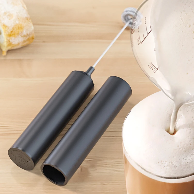 Portable Black Automatic Stainless Steel USB Rechargeable Handheld Electric Milk Frother for Coffee
