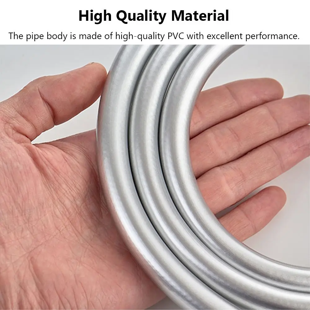 Pvc High Pressure 1.5m Thickening Anti-winding For Bath Handheld Shower Head Smooth Flexible Silver Shower Hose