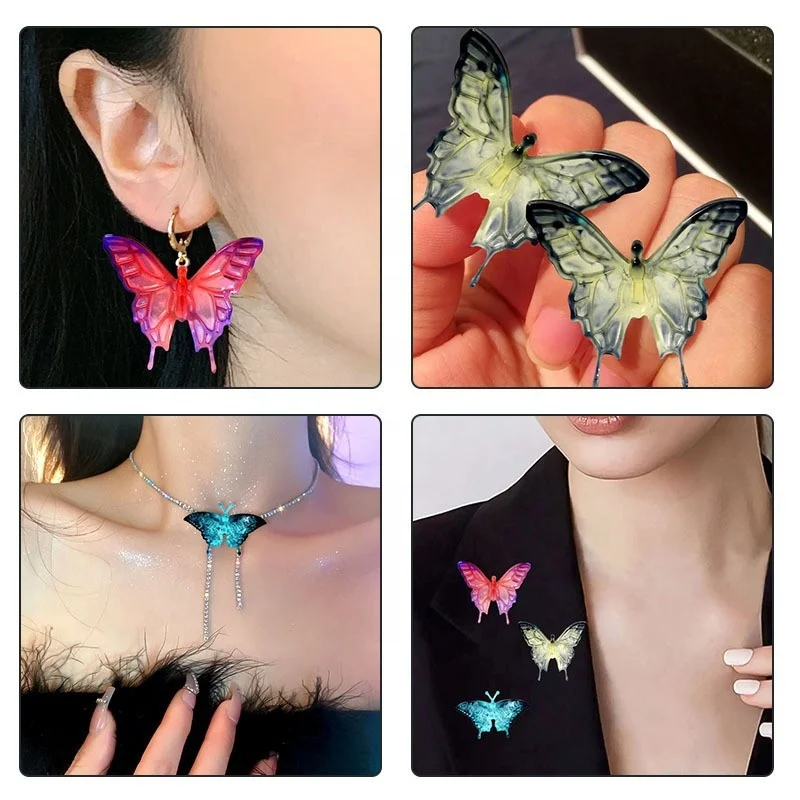 Butterfly Mold Resin Pendant Epoxy Resin Mold Jewelry Silicone Casting Mold for DIY Earrings Necklace Accessories
