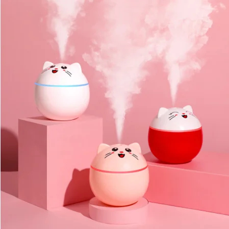200ml Lucky Cat USB Air Humidifier Fo Home Ultrasonic Car Mist Maker with Colorful Night Lamps Mini Office Air Purifier