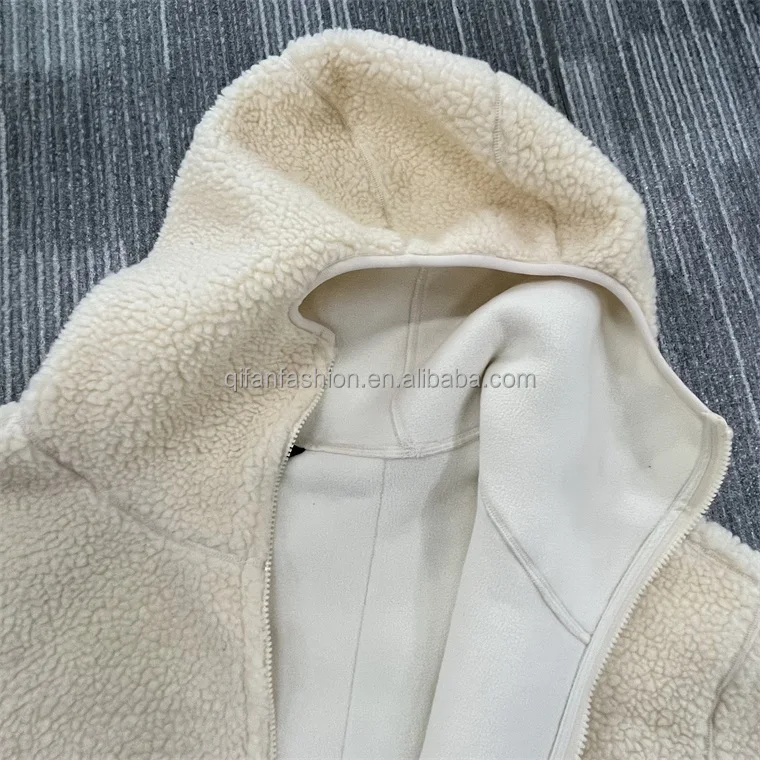 Custom patch design face cover ninja fleece sherpa hoodie for winter