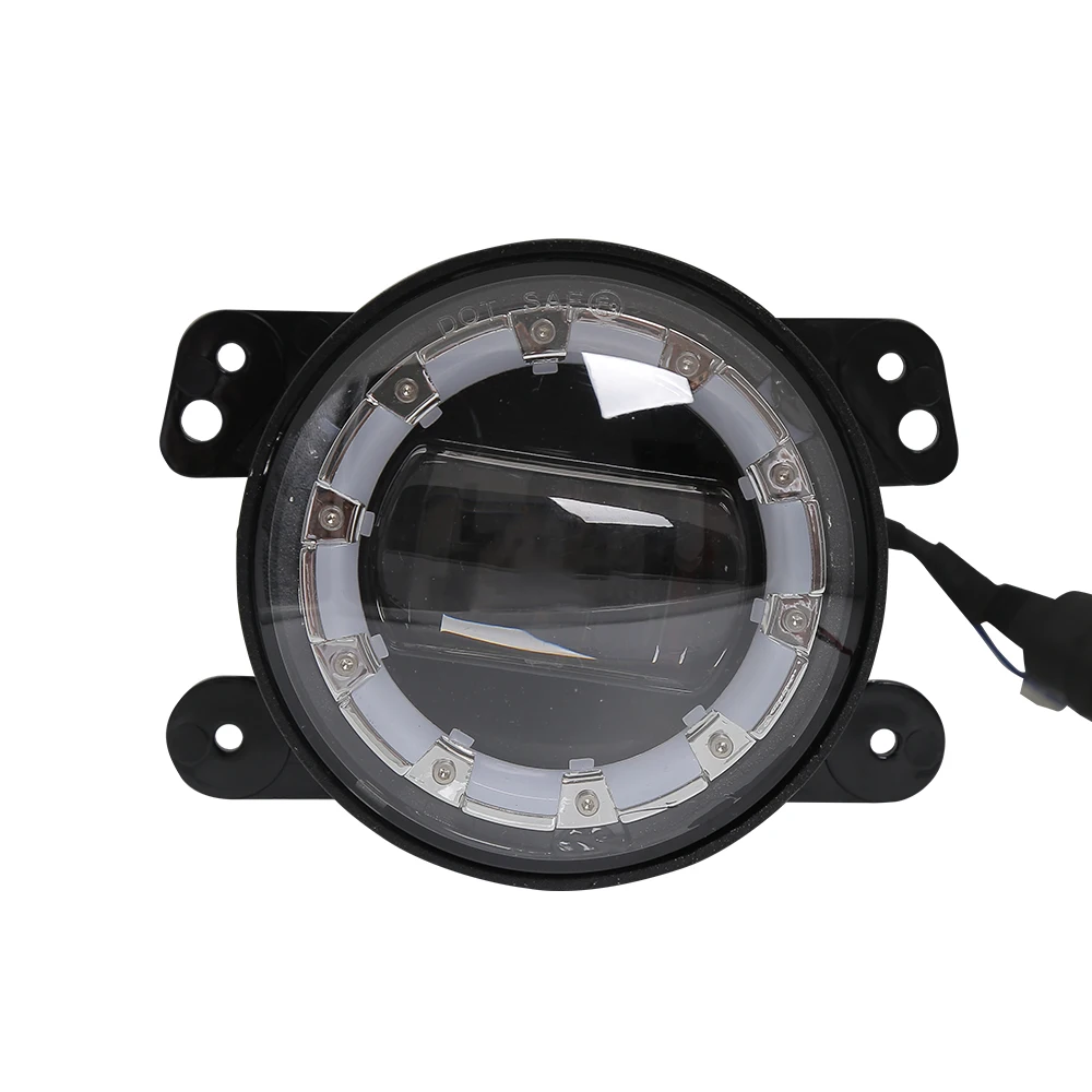 4' Round Led DRL Fog Light 6000K White Halo Ring Fog Lights Car Auto Lighting System For Wrangler JK TJ LJ Grand Cherokee