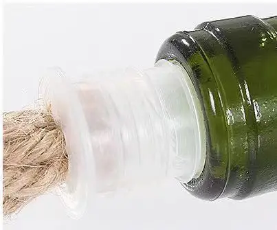 Christmas Decorative Creative Handicraft Lamp Room Decorative Round Wine Glass Light Bottles With Hanging Hemp Rope