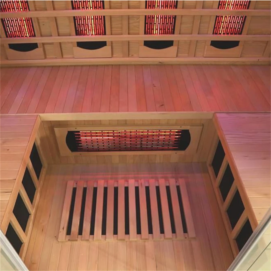 4 person indoor infrared sauna rooms with black glass