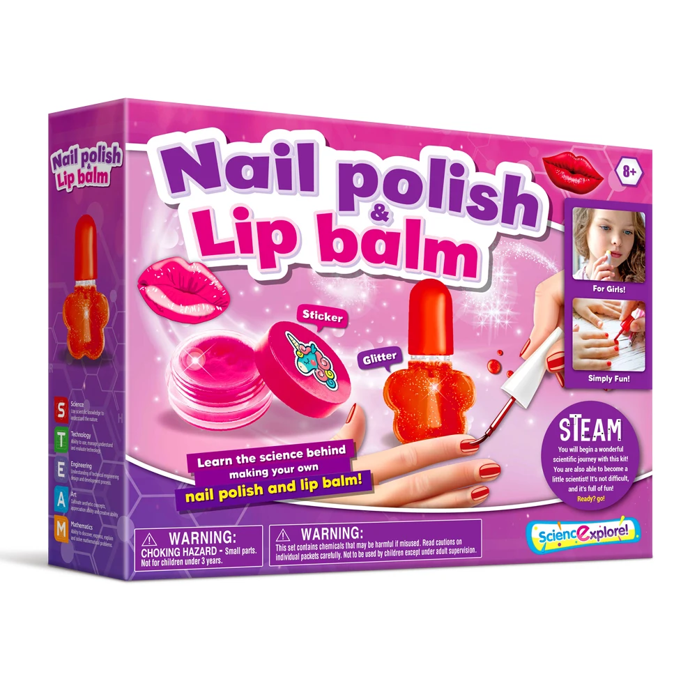 Custom Children Pretend Play Make Up Toy Portable Travel Case Cosmetics Kit Safe Kid Lipsticks Nail Polish Makeup Toys