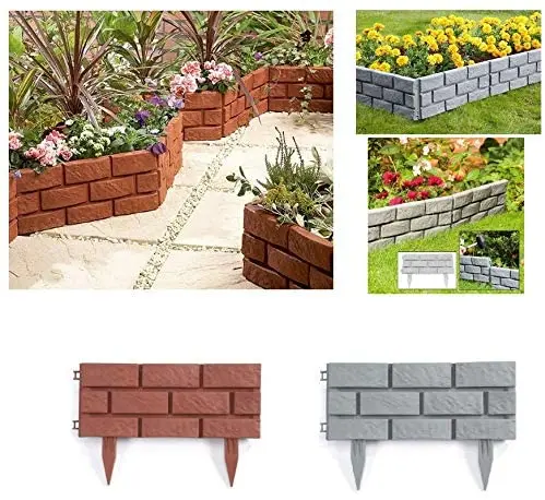 Plastic brick wall stone effect landscape lawn garden fence garden edge border