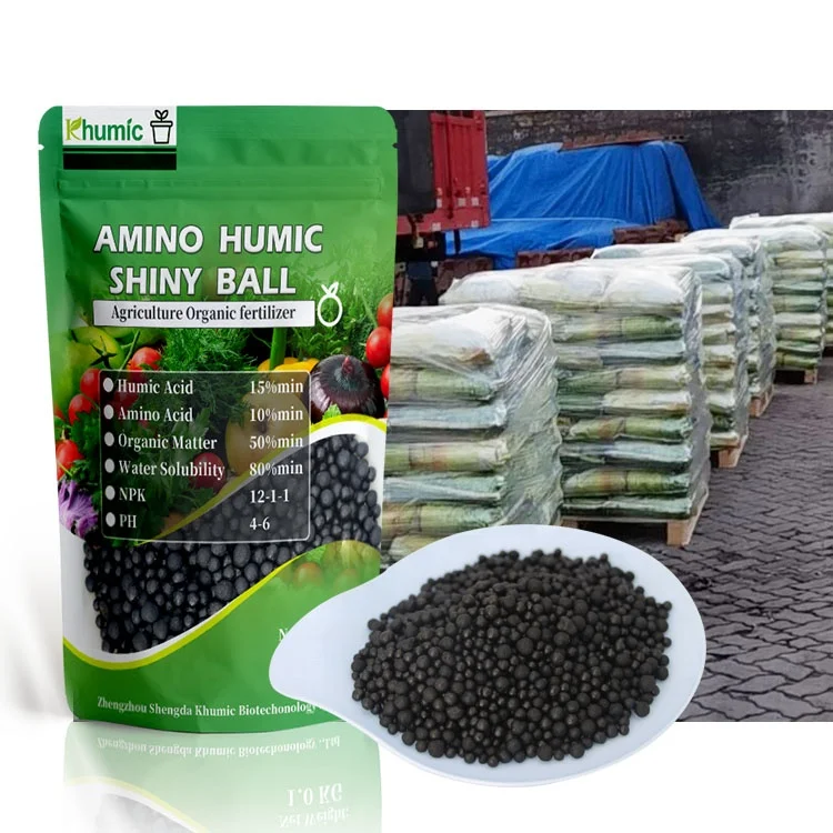 Amino acid humic acid fertilizer shiny balls active NPK Humic Compound fertilizers + Fulvic Acid + Seaweed + NPK