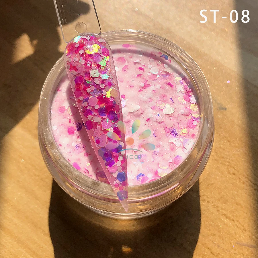 1KG MOQ New Seasonal Mixed Glitter Acrylic Dipping Powder Acrylic Glitter Powder