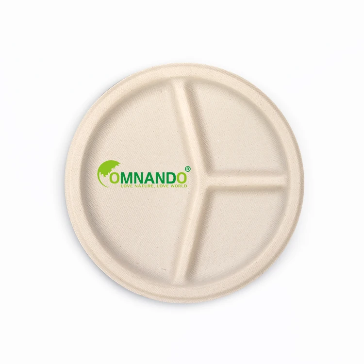 Disposable Sugarcane Paper Plates for Weddings, Camping, Picnics, Lunches, Catering, Parties