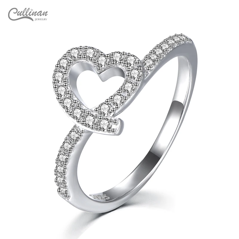 Lover Rings Engagement Heart Shaped Crystal Gemstone Inlay Design New Arrival Bulk Buy Price