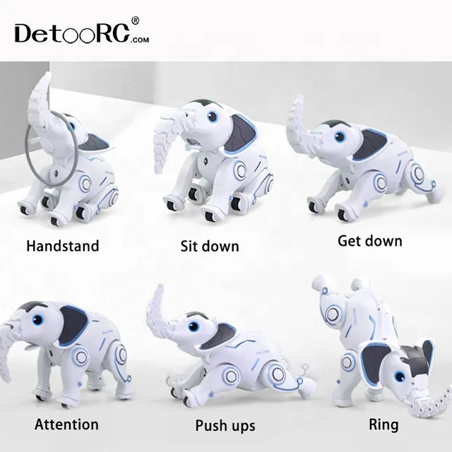 Detoo 2020 new toys singing and dancing programming radio control toy elephant smart electric toy for child