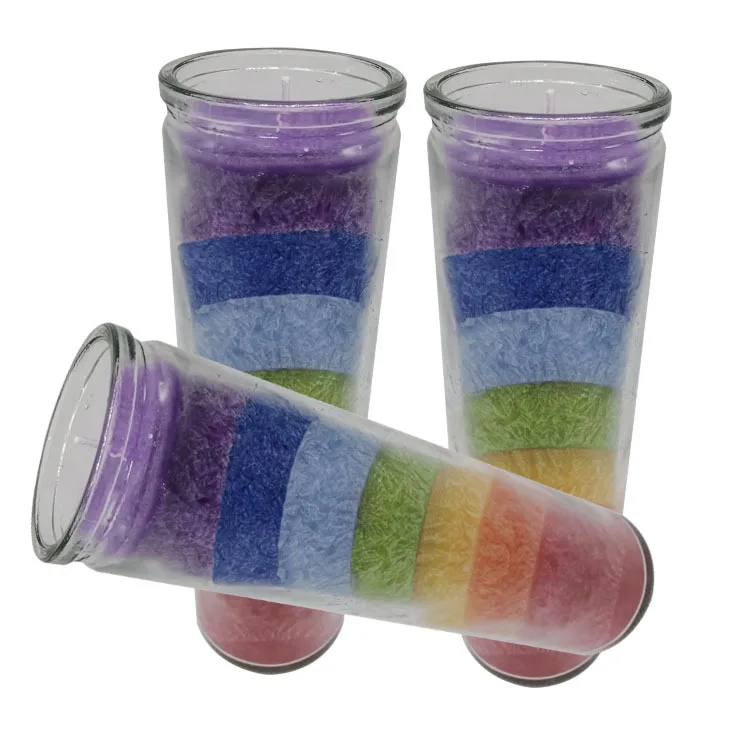 Cheap wholesale 7 Days grave funeral memorial/cemetery Church Prayer Religious Glass Jar Ice Flower Wax Candles