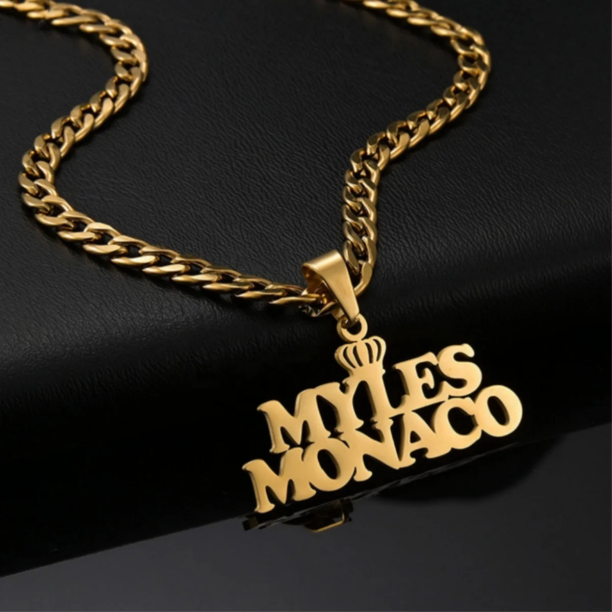 Baseball Women Men Couple Fashion Charm Name Cuban Necklace Stainless Steel Personalised Jewelry Pendants For Necklace