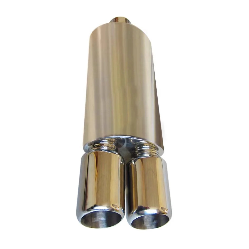 Wholesale Manufacture muffler exhaust racing muffler has internal y-pipe transition with double muffler tip
