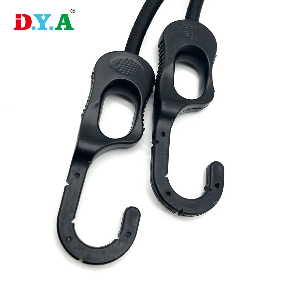 Wholesale 45CM Length Black Luggage Motorcycle Rubber Tie Down Elastic Strap Bungee Cord with Hooks