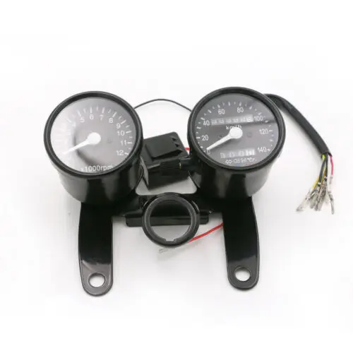 
Motorcycle Black LED Tachometer Km/h Speedometer Odometer Gauge W/Bracket Custom For Harley Honda Yamaha Kawasaki Dirt bike 
