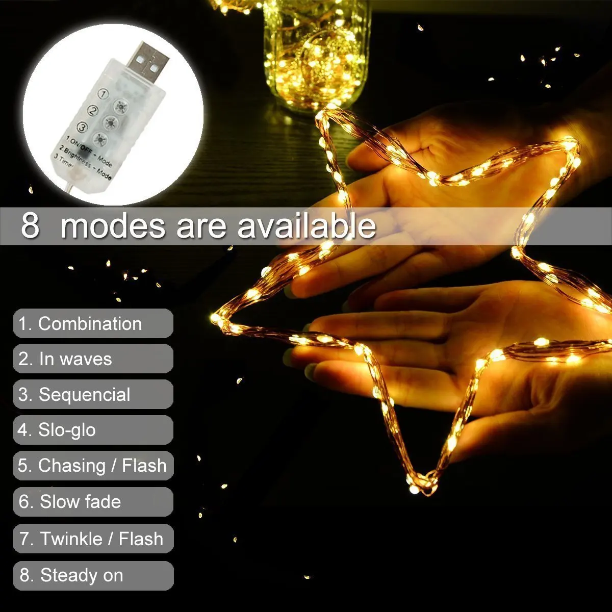 Usb powered led christmas string light wedding decoration party string lights christmas string copper wire usb fairy lights
