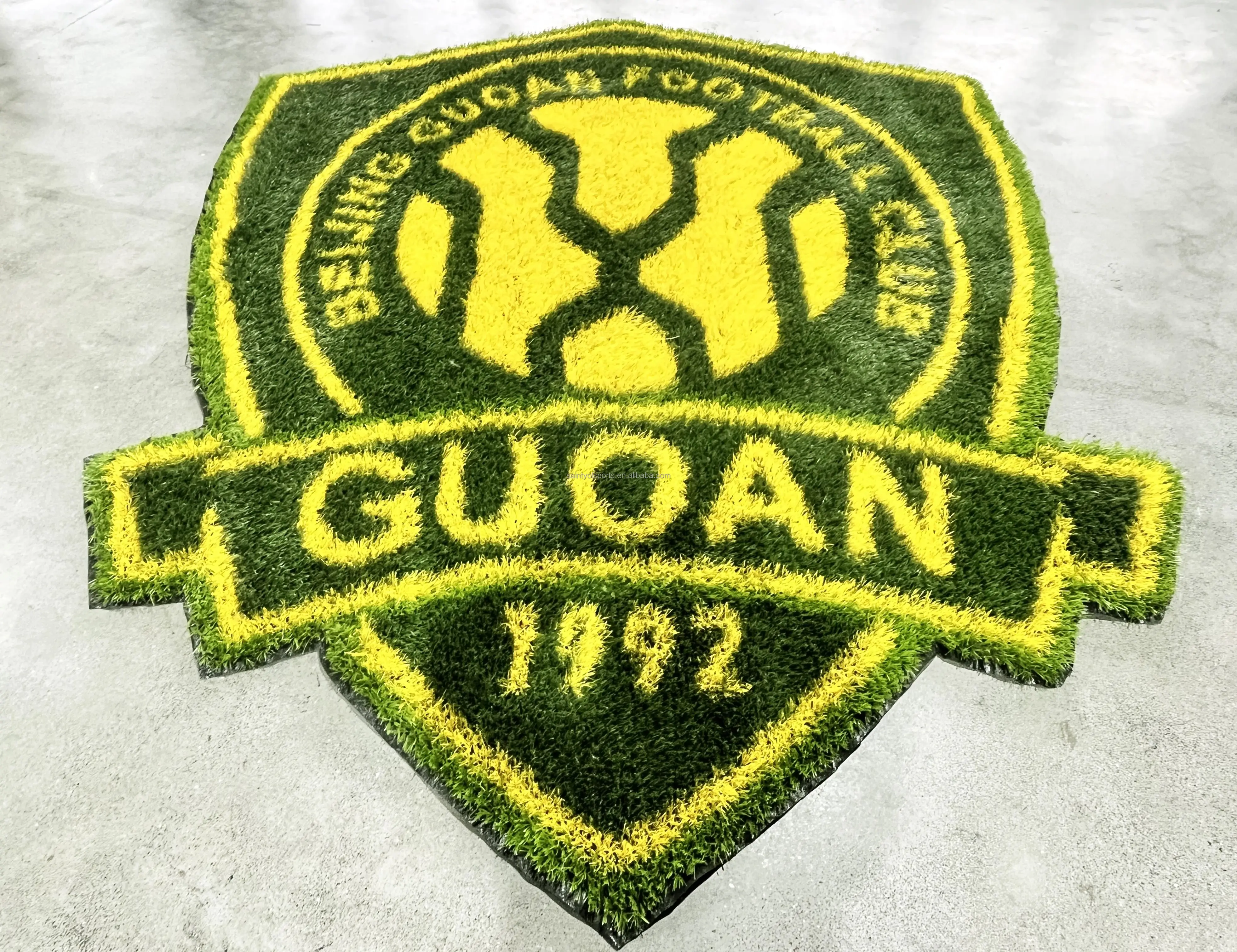 Customized Pattern Artificial Grass Carpet Logo Mat Synthetic Turf Portable Flooring Styles 3D Design Grass
