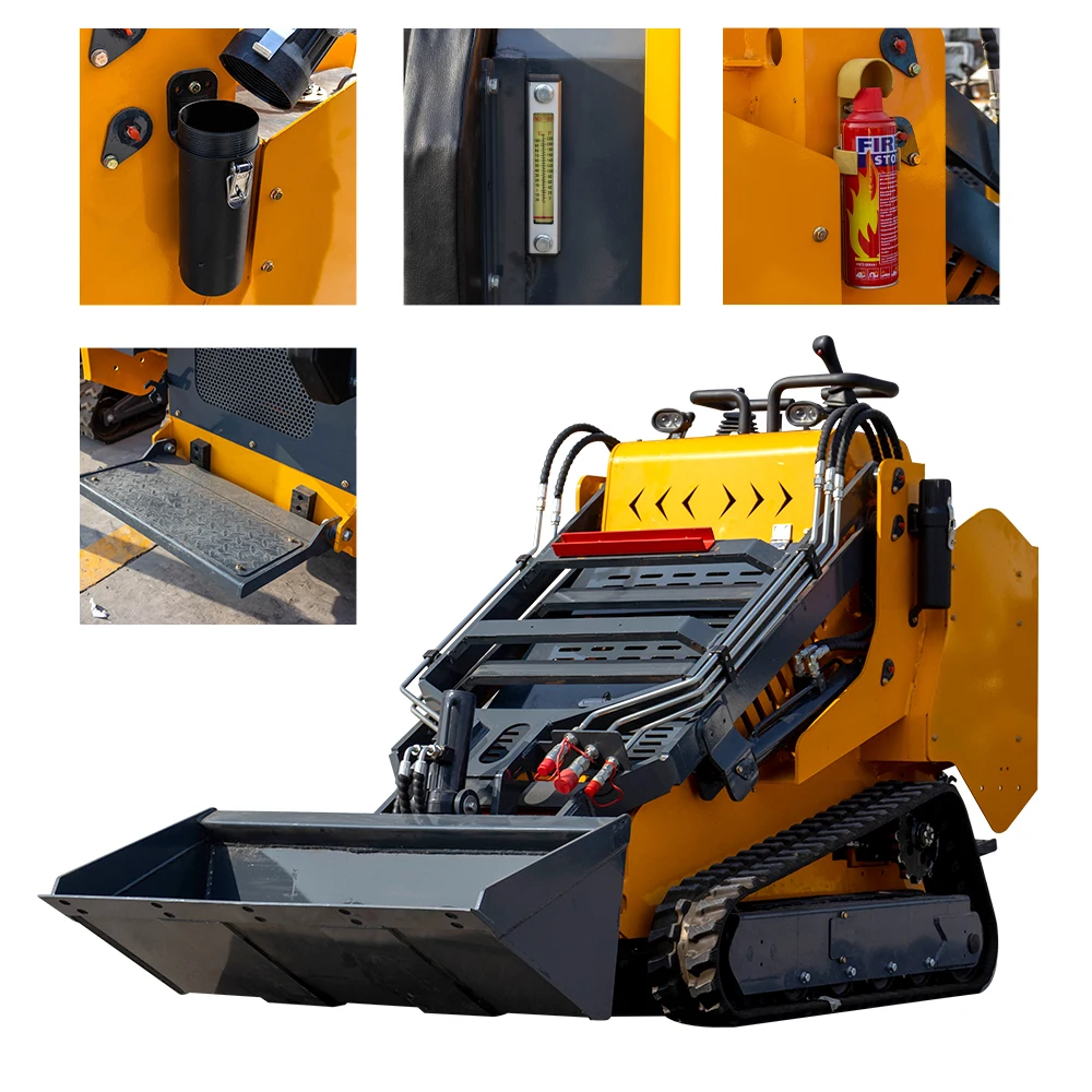 Free Shipping Wheel Grader Mini Skid Steer Loader 500kg Factory Price 1 Ton Multifunctional EPA Euro 5 Crawler Skid Loaders