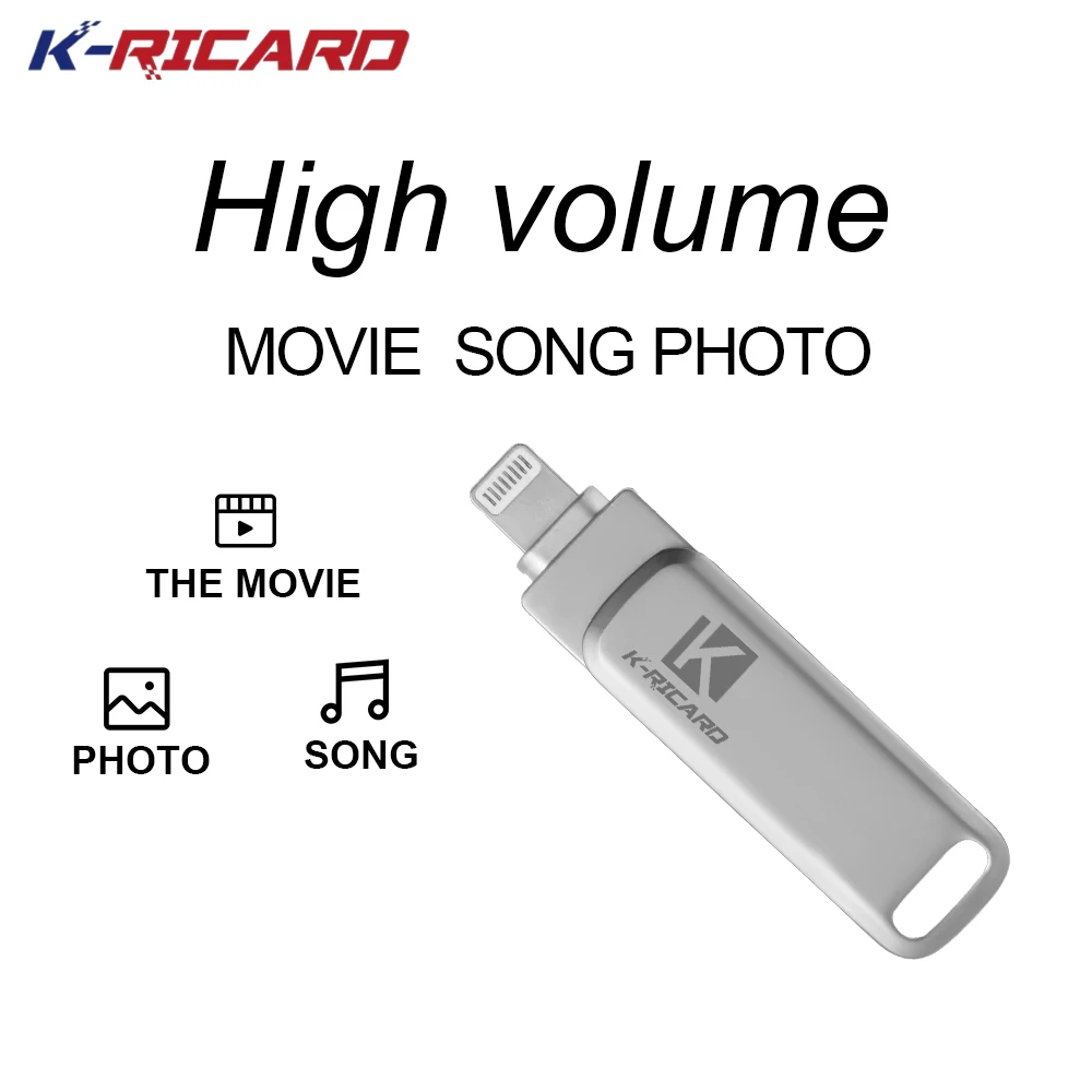 Kricard 2 в 1 USB флэш-накопитель металлический 0/3 0 Стик 16 ГБ 32 64 128 поворотный U диск OTG