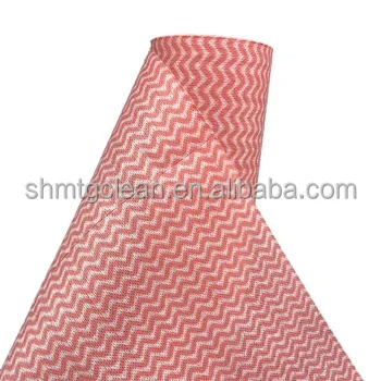 Red Wave Print Disposable Kitchen Cleaning Cloths Water Absorbent Spunlace Nonwoven Cloth Household Nonwoven Kitchen Rag
