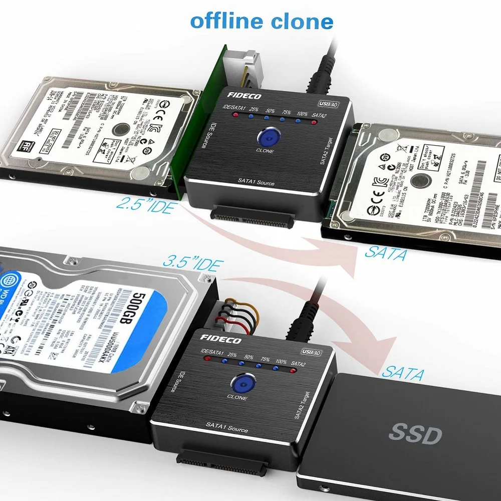 USB3.0 2.5 35 hard drive disk sata ide to usb adapter connector hdd sata ide clone