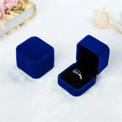 Luxury earring ring velvet gift box custom logo wholesale jewelry packaging box for ring