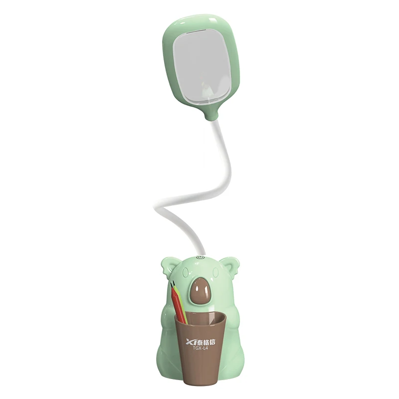 New Cute Bear 360 Rubber Gooseneck Tube Table Desk Lamp Study Light Lamp Desk Lamp With USB Pen Holder