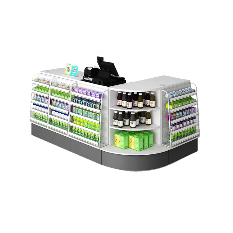 Современный стиль, Прямая продажа с фабрики, деревянная стойка для проверки, кассовые стойки с витринными полками, кассовые столы для супермаркетов