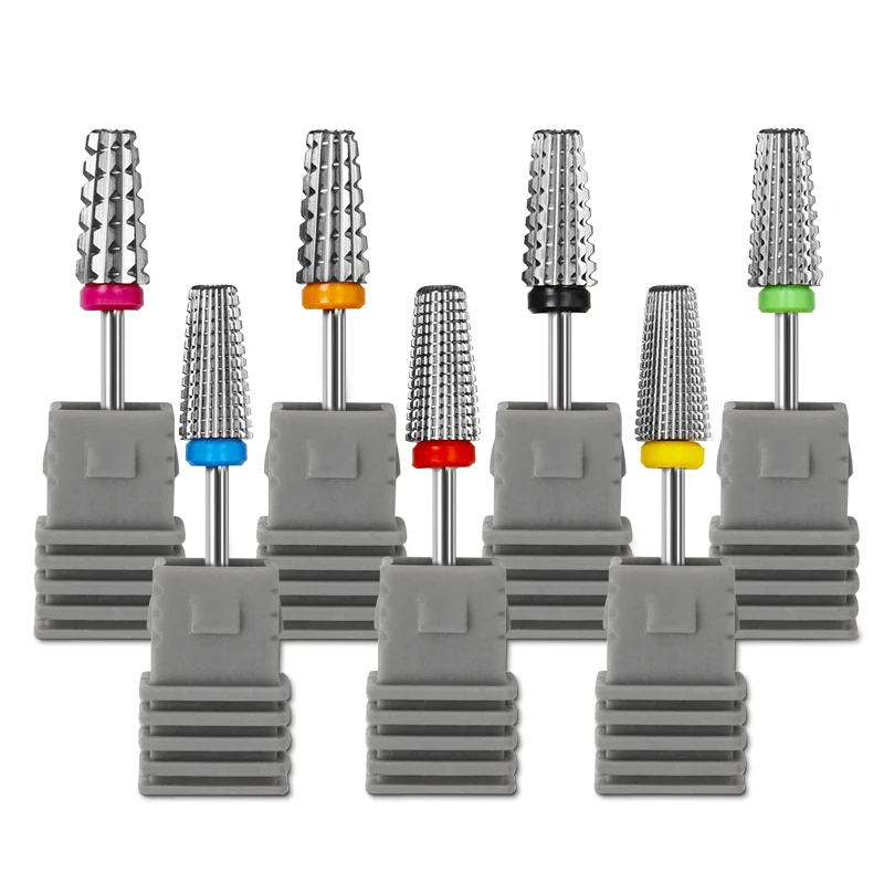 Nail 5 In 1 Tungsten Steel Drill Bits Tapered Carbide Manicure Milling Cutter File 3/32 Grinding Head Nail Polish Remove Burr