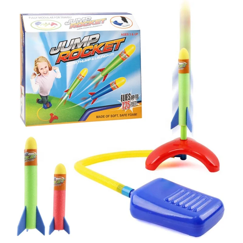 Children stomp and launch rocket toy sports games jump rocket launcher for kids