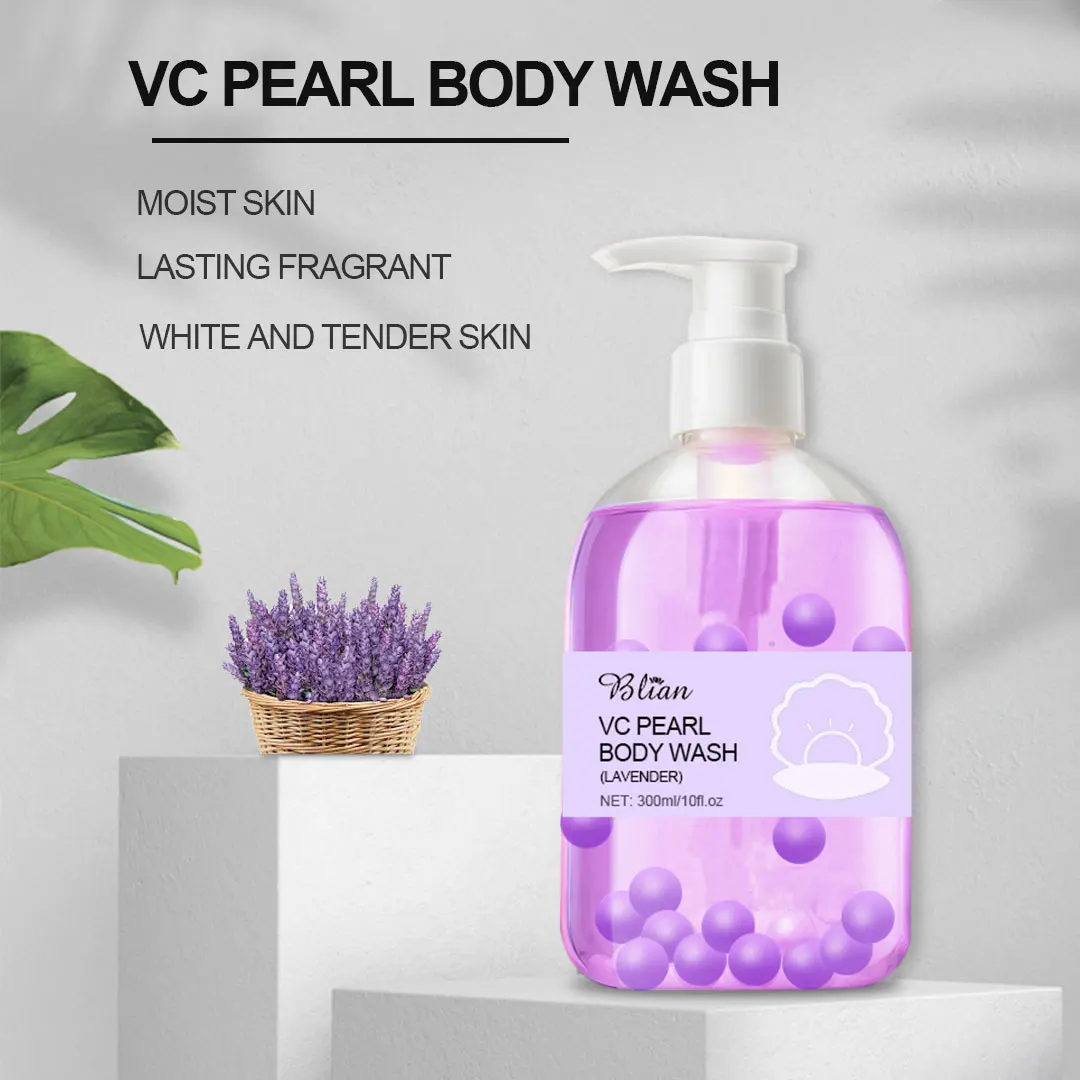 Bilian wholesale Private Label OEM/ODM  lavender pearl Shower Gel BodyWash Shampoo Bodycare  Smooth Bath Safe for Sensitive Skin
