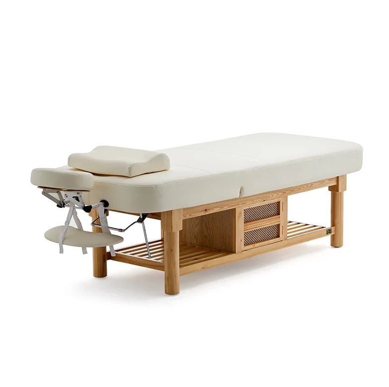New Material beauty spa wooden base massage bed and height-adjustable bed Modern Foldable Massage Bed