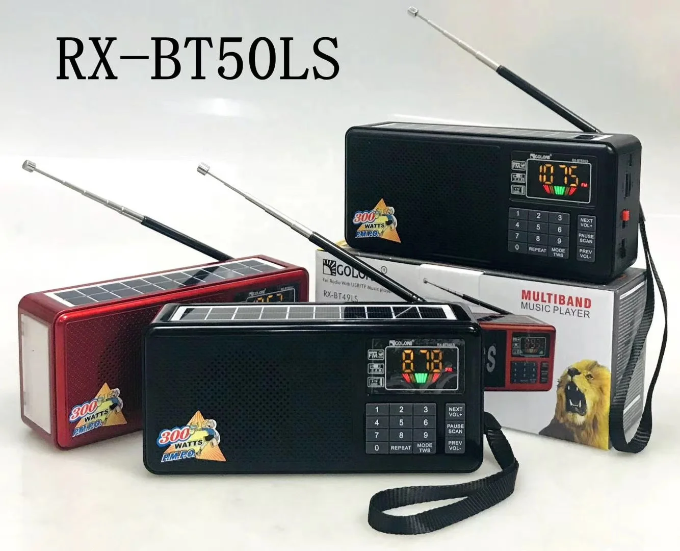GOLON RX-BT50LS перезаряжаемый Радио беспроводной зуб динамик со светом с USB SD TF MP3-плеер солнечной