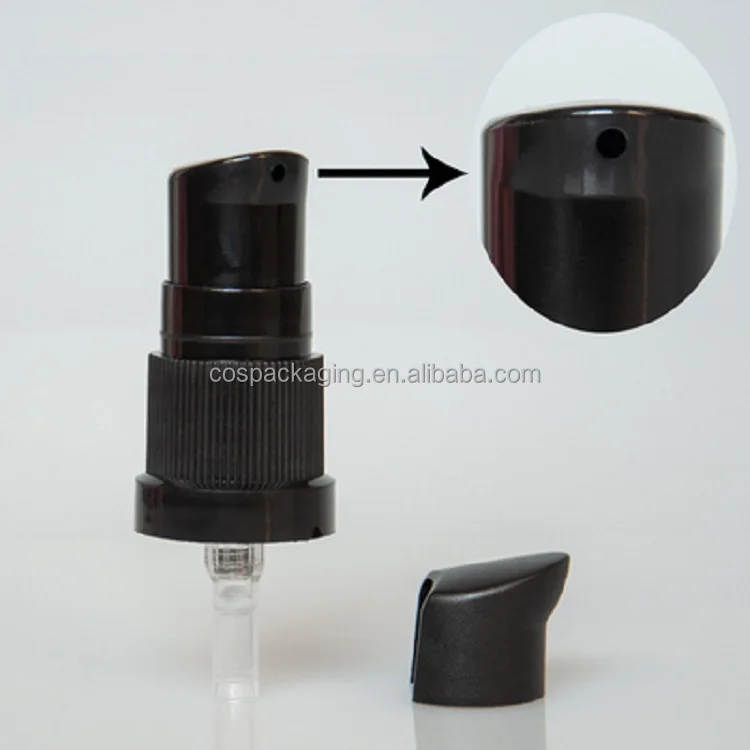 18/410 Black Plastic Lotion Nozzle Head 18MM Treatment Pump Lids Bottle Caps
