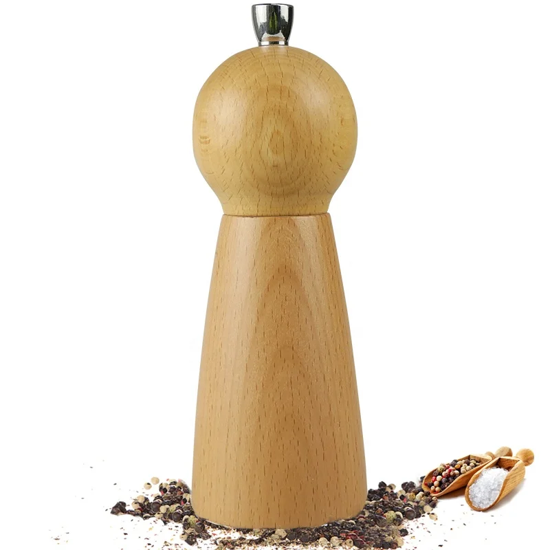 
Mini portable size 6 inch beech wood salt pepper grinder manual mills 